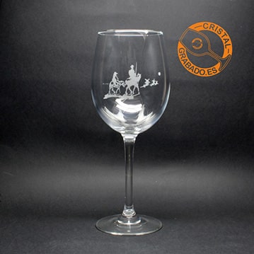 Copa vino personalizada dibujo El Quijote